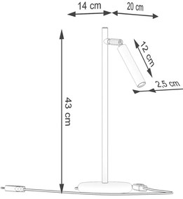 Biała lampa stołowa (wysokość 43 cm) Fideus – Nice Lamps
