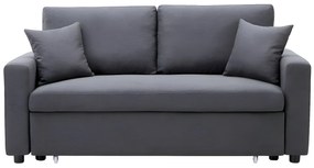 Kanapa 3-osobowa INIZOR z tkaniny, rozkładana – kolor antracytowy