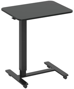 HOMCOM Biurko stojące Regulowane wysokościowo inkl. 4 kółka C-kształt 65 cm x 48 cm x 70-110 cm Czarny