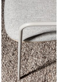 Jasnoszare/w naturalnym kolorze tapicerowane fotele jadalniane zestaw z podłokietnikami Nour – MOME