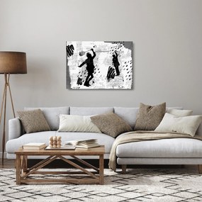 Obraz na szkle - Sztuka uliczna - zamieszanie (70x50 cm)