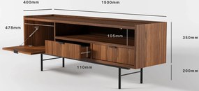 Szafka RTV na nóżkach 150 cm orzech warmia H3-P37