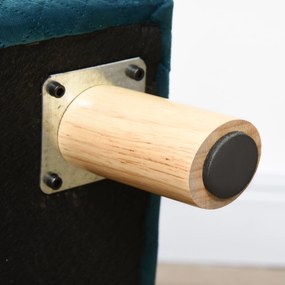 PawHut Sofa dla psa łóżko dla psa kanapa z weluru z oparciem, nogi drewniane, poduszka, do 8 kg 64 x 45 x 36 cm Niebieski | Aosom PL