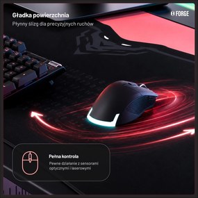 Podkładka ochronna na biurko Diablo X-Forge 140 cm, Black Akira Pink