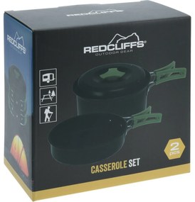 Redcliffs 2-częściowy zestaw garnków aluminiowych z plastikowymi uchwytami, zielony