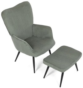 Fotel relaksacyjny z podnóżkiem L7285 GRN6,zielony