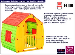 Kolorowy domek ogrodowy z drzwiczkami Ordeo
