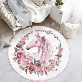 Różowy dywan dziecięcy ø 100 cm Comfort – Mila Home