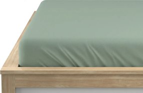 PrzytulneMieszkanie.pl Prześcieradło jersey z lycrą ciemno miętowe 90 x 200 cm