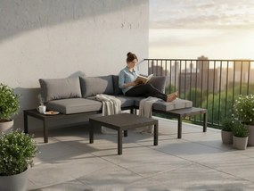 Narożnik ogrodowy ze stolikiem VENTO Czarny stalowy