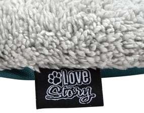Niebieskie legowisko podróżne dla psów z materiału sherpa 80x50 cm Essentiel – Love Story