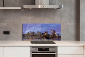 Panel Szklany Zachód Słońca nad Wodą i Mostem