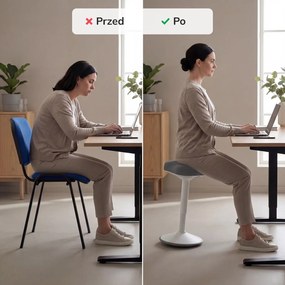 Stołek balansujący, ergonomiczny do biurka Jan Nowak obrotowy, czarny
