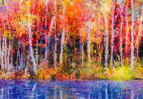 Fototapeta - Abstrakcja leśna (196x136 cm)