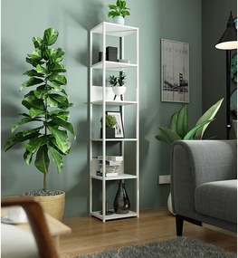 Regał loft AKORD metalowy Biały 40 cm kolor Biały mat 6 półek 40x32x192 cm