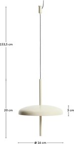 Jasnoszara lampa sufitowa LED ze ściemniaczem z metalowym kloszem ø 16 cm Porte – Kave Home