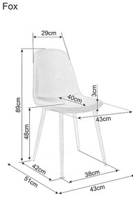 PROMOCJA Szare krzesło FOX z czarnymi nogami II. gatunek