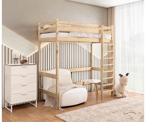 Łóżko dziecięce Samio 80x180 antresola - sosna