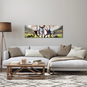 Obraz - Piłka nożna (z zegarem) (90x30 cm)