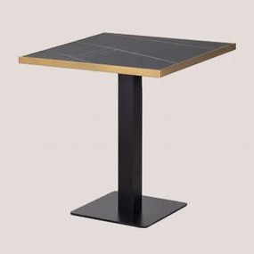 Kwadratowy Stolik Barowy 70x70 Cm Z Gresu Livanto Czarna - Sklum