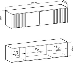 Nadstawka na szafę Sophie 4D 205cm nowoczesna loft
