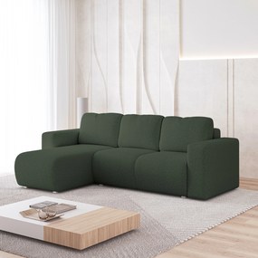 Masseno Narożnik RINOVA z funkcją spania i pojemnikiem na pościel Narozniki L, Rozkładana sofa - Zielony, QUELLE 37