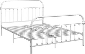 Białe loftowe łózko metalowe 140x200 cm T4-T92