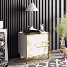 Stolik nocny Polka White