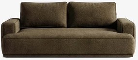 Sofa z Funkcją Spania CAMELIA Brązowa Boucle Japandi