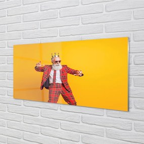 Szklany Panel Elegancja w Garniturze w Kratę