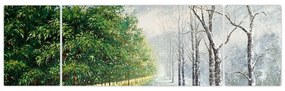 Obraz - Zima kontra lato (170x50 cm)