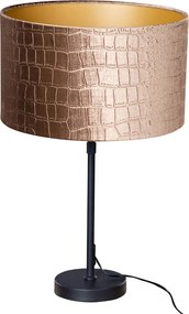 Lampa stołowa czarna z aksamitnym abażurem w designie krokodyla 35cm - Parte