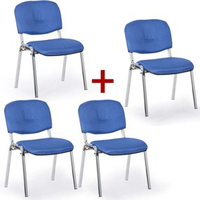 Krzesło konferencyjne VIVA PLUS 3+1 GRATIS - chromowane nogi, niebieski