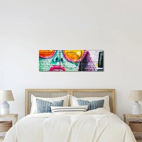 Obraz - Graffiti (z zegarem) (90x30 cm)