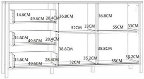 Komoda drewniana z lamelami T8-R78