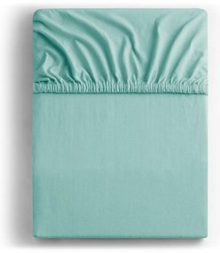 Turkusowe dżersejowe prześcieradło z gumką 240x220 cm Amber – Restilo