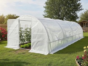 Tunel ogrodowy "Mimosa" z drzwiami, 6 x 3 m, 18 m², 180 g, biały