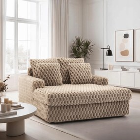 Fotel Wypoczynkowy Sofa KOBEL Brązowy Pluszowy Nowoczesny