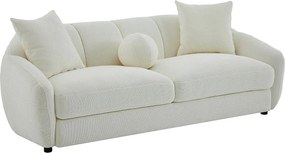 Kanapa 3-osobowa z tkaniny teksturowanej w kolorze kremowym NAFEKI