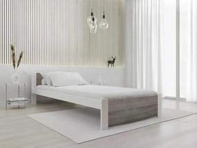 Łóżko IKAROS 80 x 200 cm, biały/dąb truflowy Stelaż: Ze stelażem listwowym rolowanym, Materac: Bez materaca