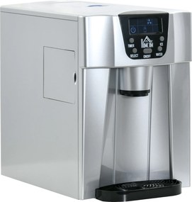 HOMCOM Kostkarka do Lodu Maszyna do Kostek Lodowych Ice-Maker, Funkcja Timera, 38,9 cm x 25,2 cm x 36,3 cm, Srebrna