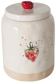 Ceramiczny pojemnik kuchenny, z pokrywką, STRAWBERRY