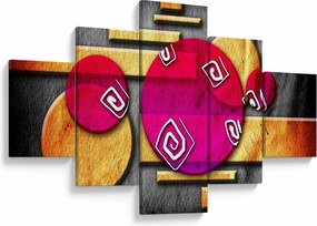 Abstrakcyjny obraz z historycznymi symbolami (125x70 cm)