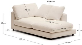 Kremowy szezlong Gala – Kave Home