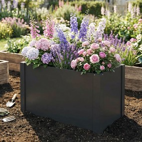 Outsunny Podwyższona Donica z Otwartym Dnem, Wzmocniona Konstrukcja i Rękawice, 102 x 52 x 55 cm, Czarna | Aosom PL