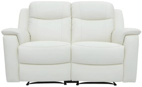 Kanapa skórzana 2-osobowa EVASION z funkcją relax - biały kość słoniowa