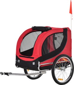 PawHut przyczepka rowerowa dla psa jazda rowerem z psem przyczepa kolor czerwony + czarny