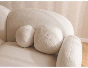 Jasnobrązowy narożnik z materiału bouclé (prawostronny/z szezlongiem) Orbit – Ropez