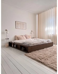 Brązowe łóżko dwuosobowe z drewna sosnowego ze stelażem 160x200 cm Ziggy – Karup Design