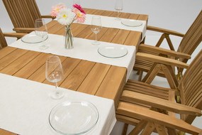 MONTE LAGUNA 200 zestaw teak ogrodowy 6x Regulowane krzesło ogrodowe LAGUNA